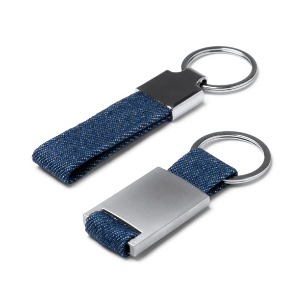 PORTE-CLÉS EN TISSU DENIM ET METAL ‘RIXTEB II'