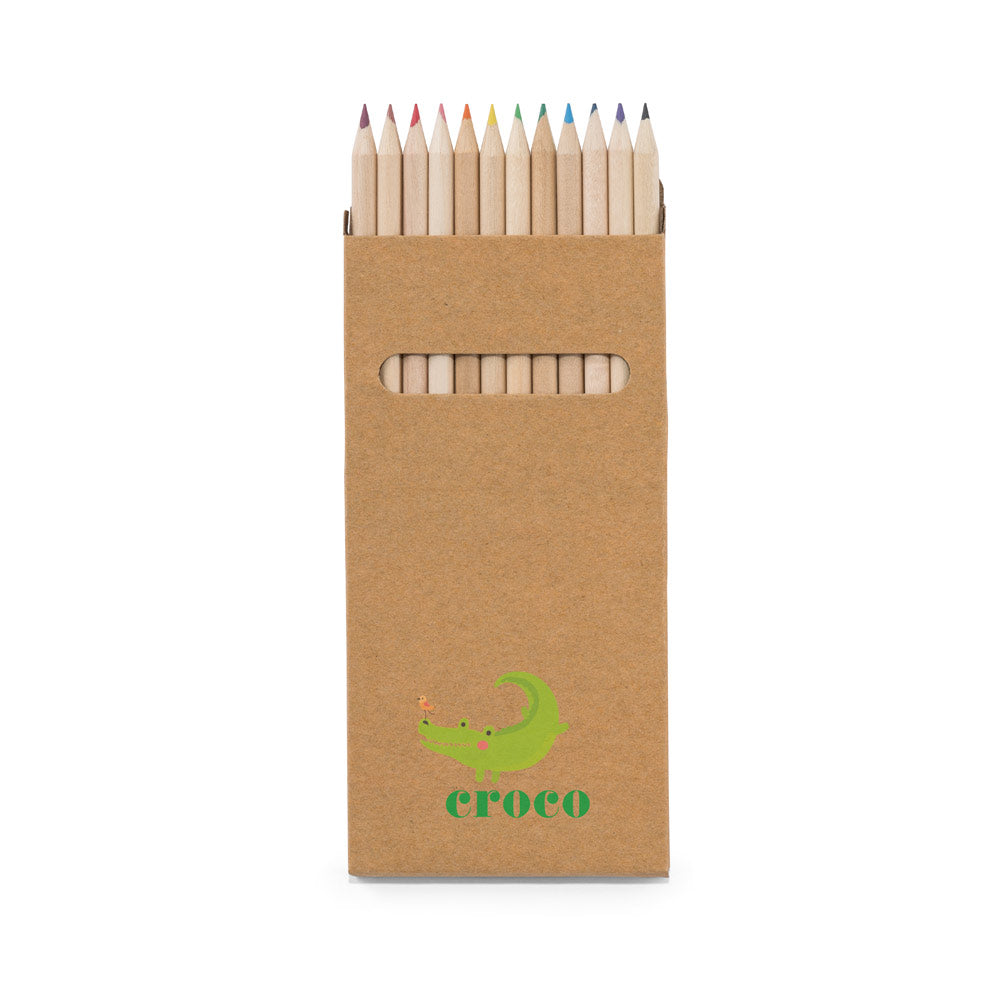 BOITE AVEC 12 CRAYONS DE COULEUR ’CROCO'