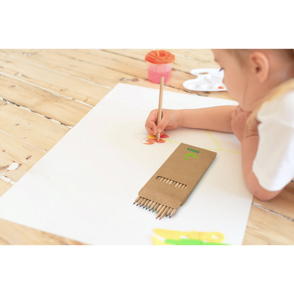 BOITE AVEC 12 CRAYONS DE COULEUR ’CROCO'