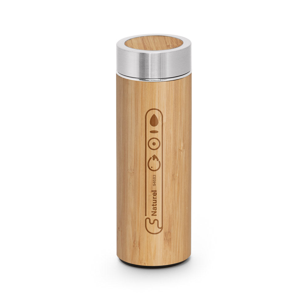 THERMOS EN BAMBOU ET ACIER INOX (90% RECYCLÉ) 430 ML ‘CAPTURE'