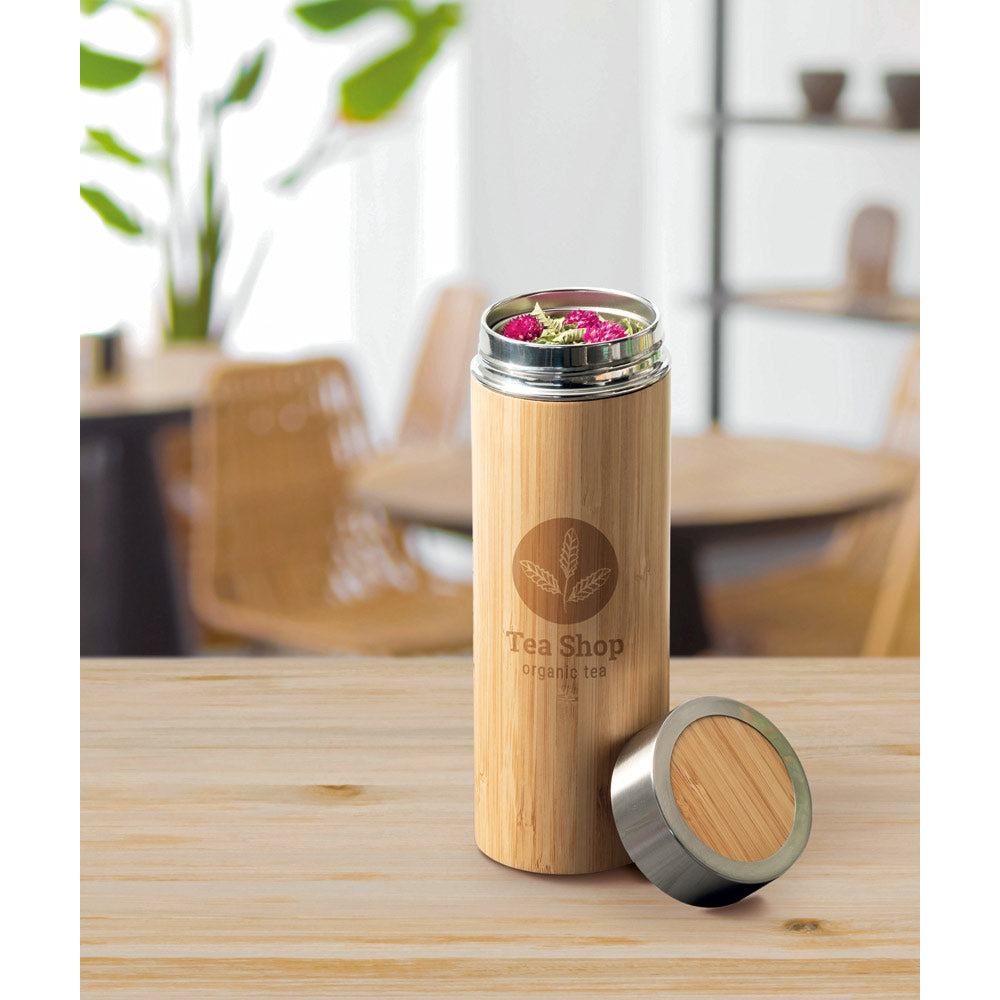THERMOS EN BAMBOU ET ACIER INOX (90% RECYCLÉ) 430 ML ‘CAPTURE'