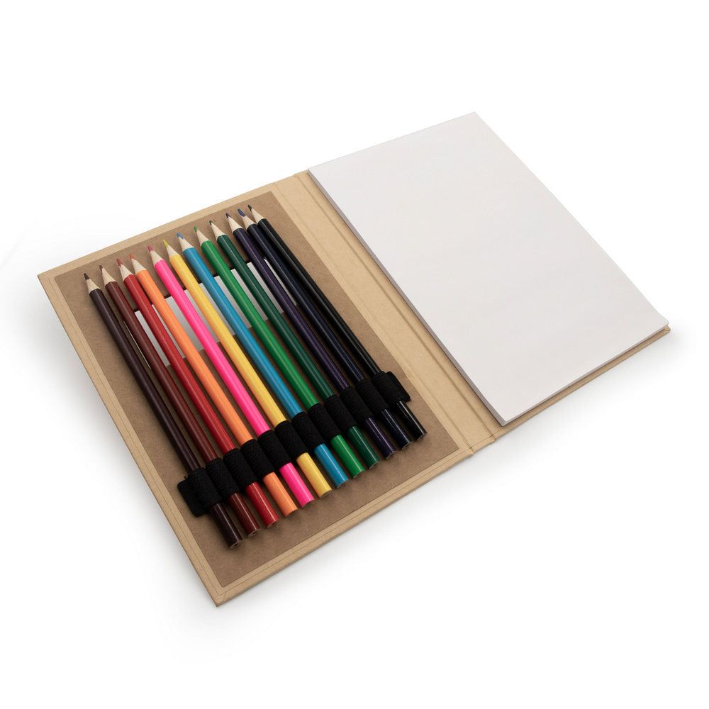 SET DE CRAYONS DE COULEUR ET CARNET DE NOTES ‘PADDY'