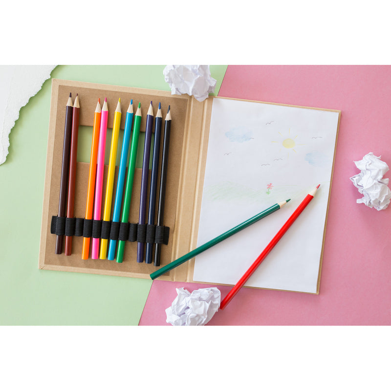 SET DE CRAYONS DE COULEUR ET CARNET DE NOTES ‘PADDY'