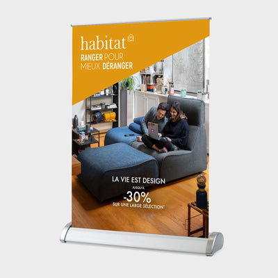 PRESENTOIR DE TABLE A4 AVEC ENROULEUR